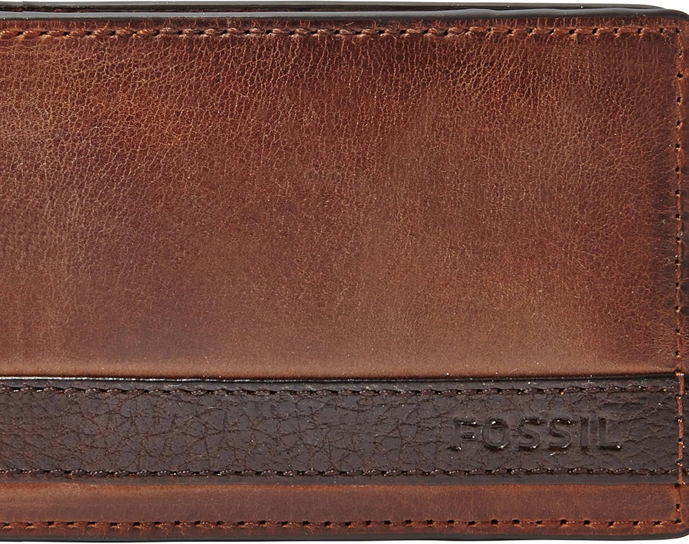 Portofel bifold din piele Quinn pentru bărbați Fossil 10 cm L x 1,5 cm l x 7 cm H Portofel Barbati Naty Shop