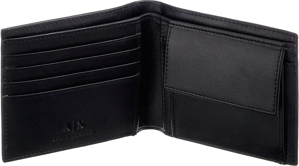 Portofel pentru bărbați Armani Exchange Essential, simplu, cu logo imprimat, negru Portofel Barbati Naty Shop