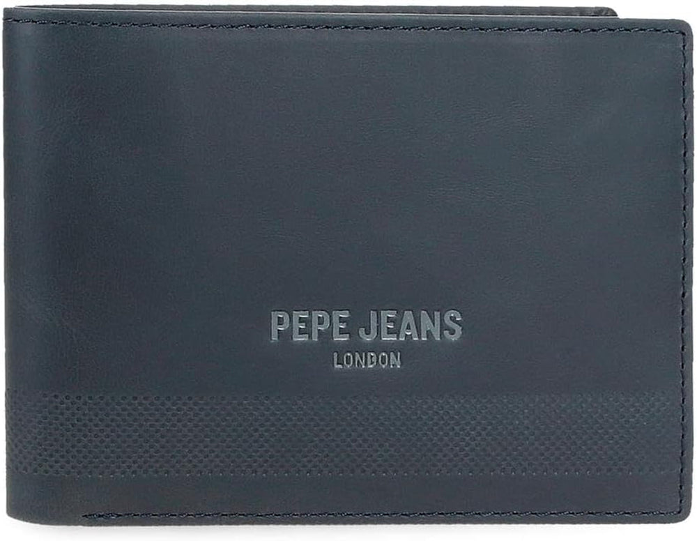 Portofel pentru bărbați Pepe Jeans, albastru, 11,5 x 8 x 1 cm, piele, protejat RFID, portofel cu buzunar pentru monede Portofel Barbati Naty Shop Titlu implicit