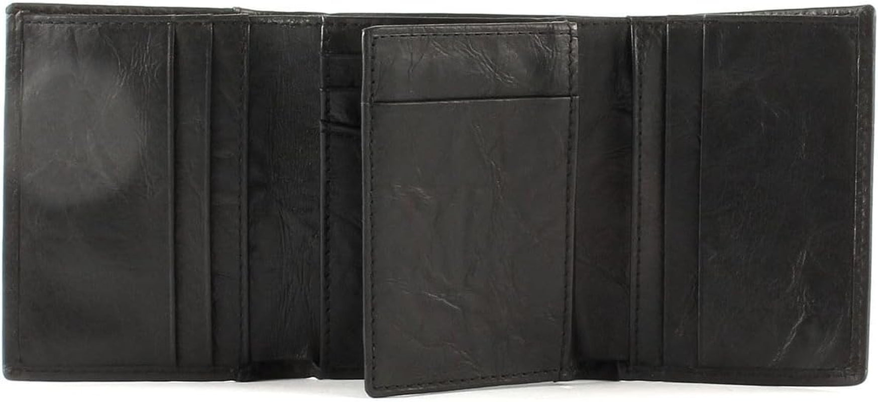Portofel trifold din piele Neel pentru bărbați Fossil 8,255 cm L x 1,905 cm l x 10,16 cm H Portofel Barbati Naty Shop