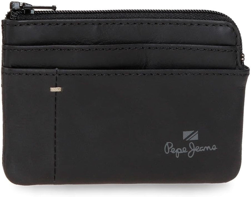 Portofele și poșete Pepe Jeans Staple din piele de vacă, negru, maro, albastru marin, diferite mărimi Portofel Barbati Naty Shop Negru Poșeta