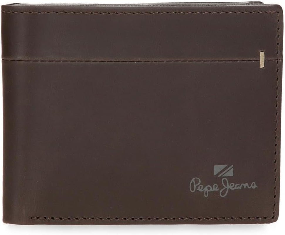 Portofele și poșete Pepe Jeans Staple din piele de vacă, negru, maro, albastru marin, diferite mărimi Portofel Barbati Naty Shop Maro Portofel Staple