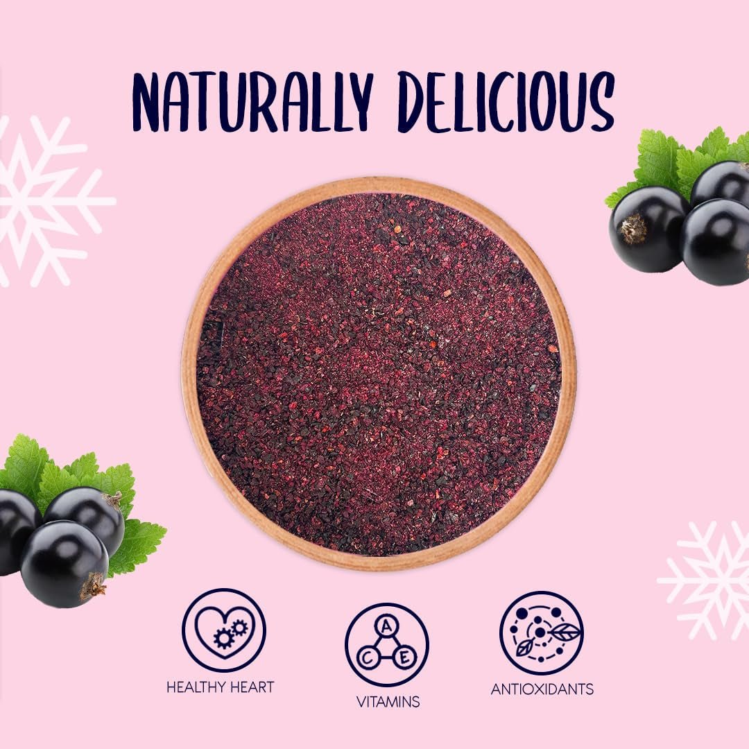 Pulbere de coacăze negre liofilizate 100g - Pulbere de fructe liofilizate - Pulbere de coacăze negre pentru smoothie-uri și coacere - Pulbere naturală de coacăze negre fără aditivi Produse deshidratate Naty Shop