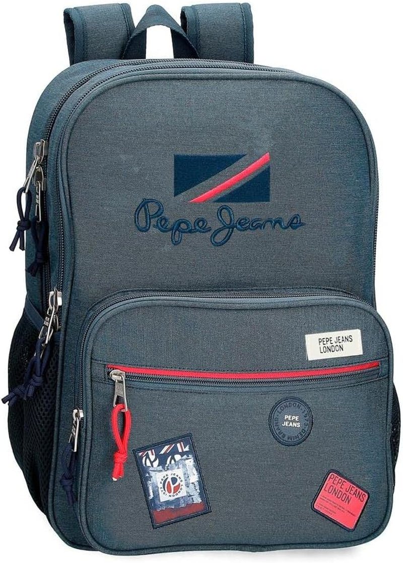 Rucsac școlar Pepe Jeans Kay cu două compartimente Albastru 30x40x13 cm Poliester 15,6L Rucsacuri si ghiozdane premium Naty Shop Pepe-Rucksack