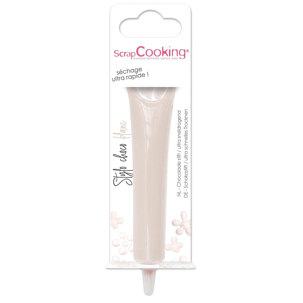 ScrapCooking - colorant alimentar, diverse culori, la tub pentru scriere, 25 grame Pasta de zahar Naty Shop Alb 25G