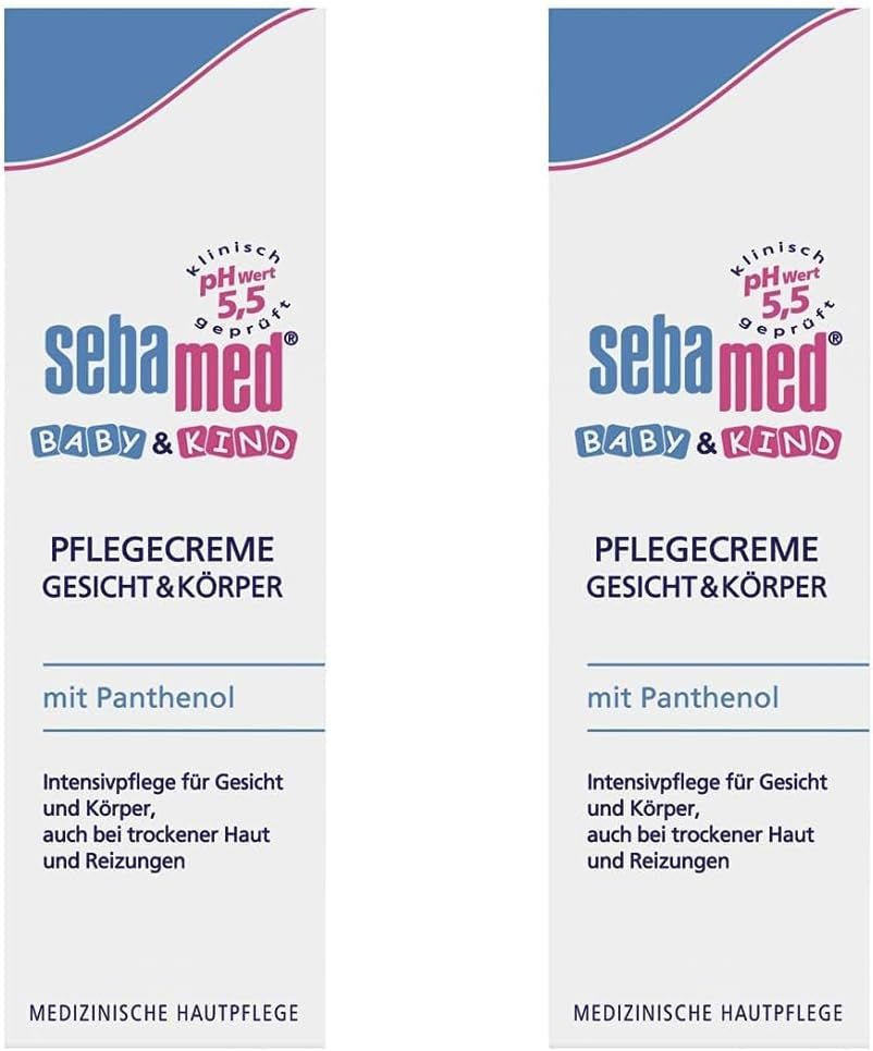 Sebamed Baby and Child Care Lotion with Panthenol, 2-pack, 2 x 200 ml, îngrijește delicat pielea delicată a copiilor, de asemenea pentru pielea uscată și iritații Copii - Baie si Skincare Naty Shop 1 pachet, 1 X 75 ml
