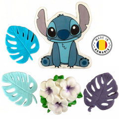 Set 5 decoratiuni comestibile din zahar, Stitch Nati Shop