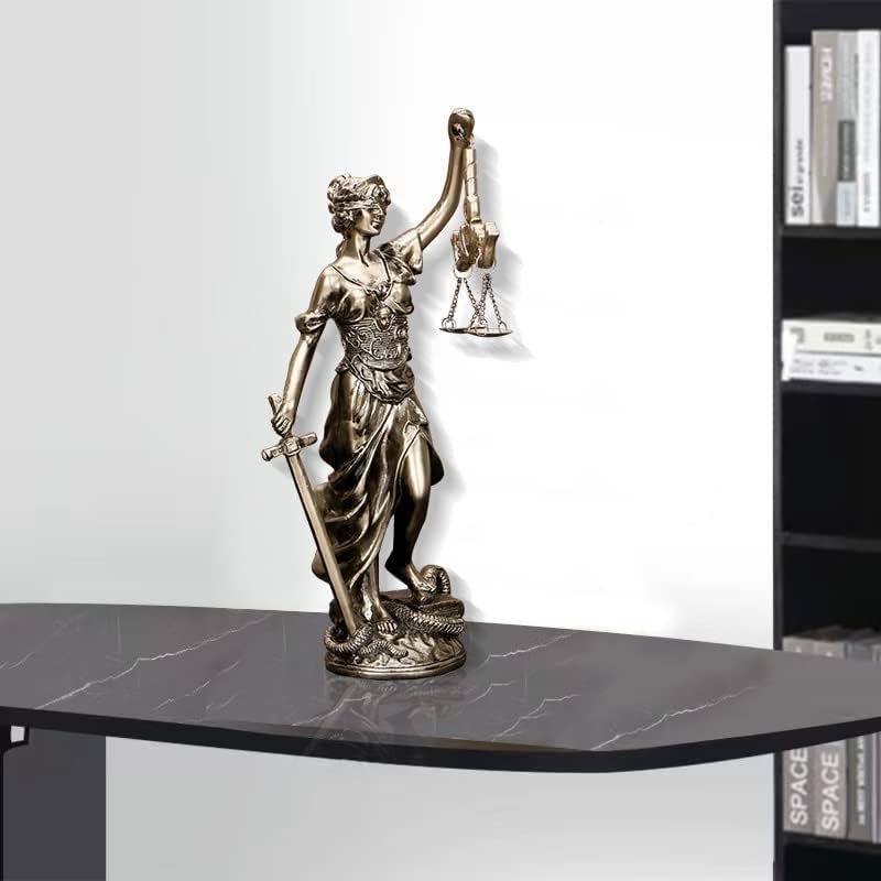 Statuia Doamna Justiției, 30,5 cm, statuie pentru justiție, zeița justiției, sculptură a justiției, înger greco-roman, justiție, statui oarbe pentru decor, Statuete si sculpturi Naty Shop