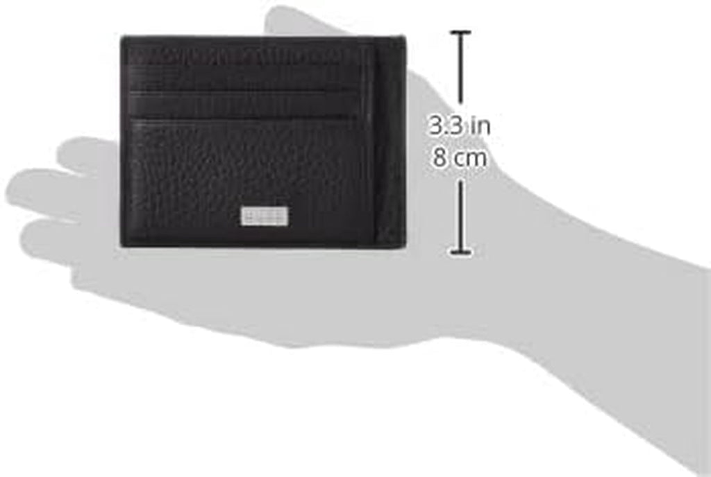 Suport de card BOSS Crosstown S card N pentru bărbați din piele italiană cu logo argintiu Portofel Barbati Naty Shop