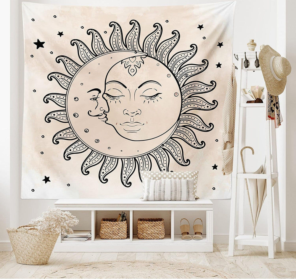 Tapiserie abakuhaus wanderlust harta animala lumii desene Casa - Accesorii si Decoratiuni Naty Shop Gri cărbune tan 230L X 140B Cm