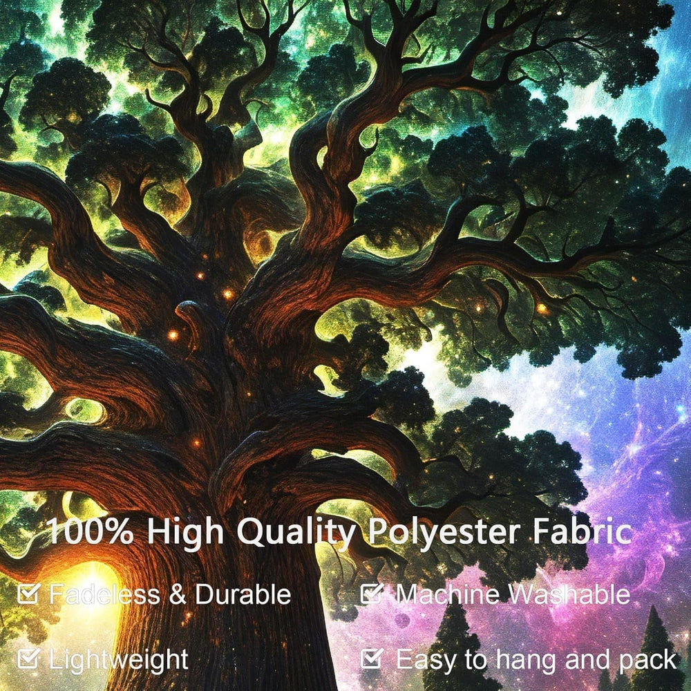 Tapiserie blacklight forest psychedelic nature tree stars galaxy Casa - Accesorii si Decoratiuni Naty Shop