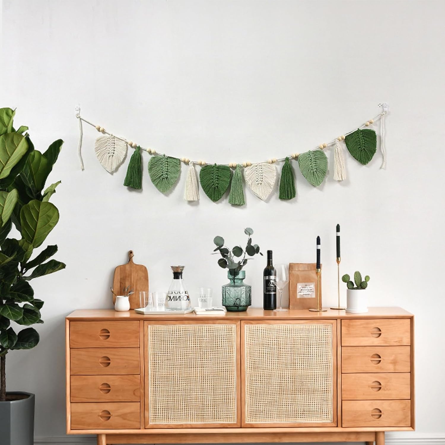 Tapiserie decorative tesute frunze chic franjuri Casa - Accesorii si Decoratiuni Naty Shop