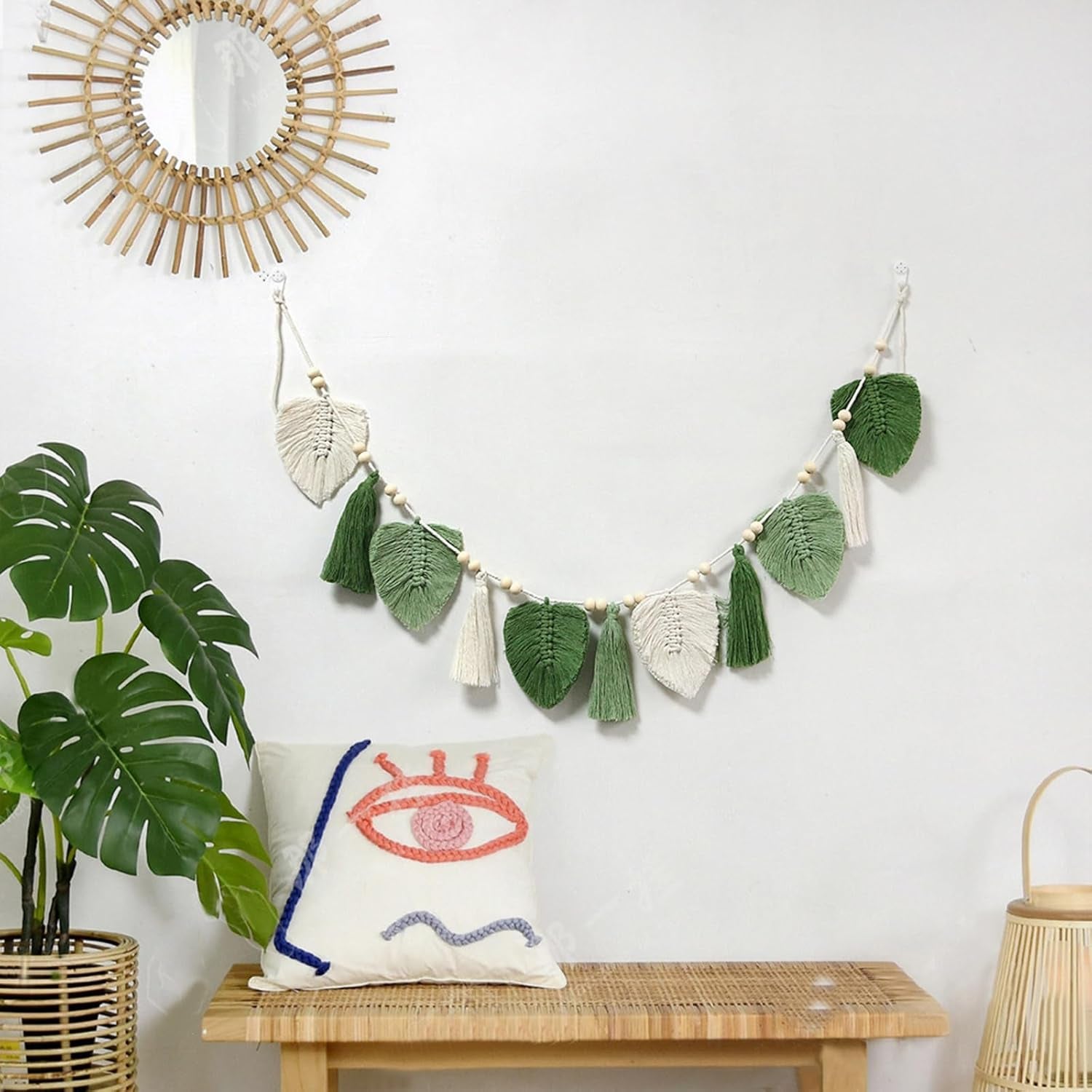Tapiserie decorative tesute frunze chic franjuri Casa - Accesorii si Decoratiuni Naty Shop