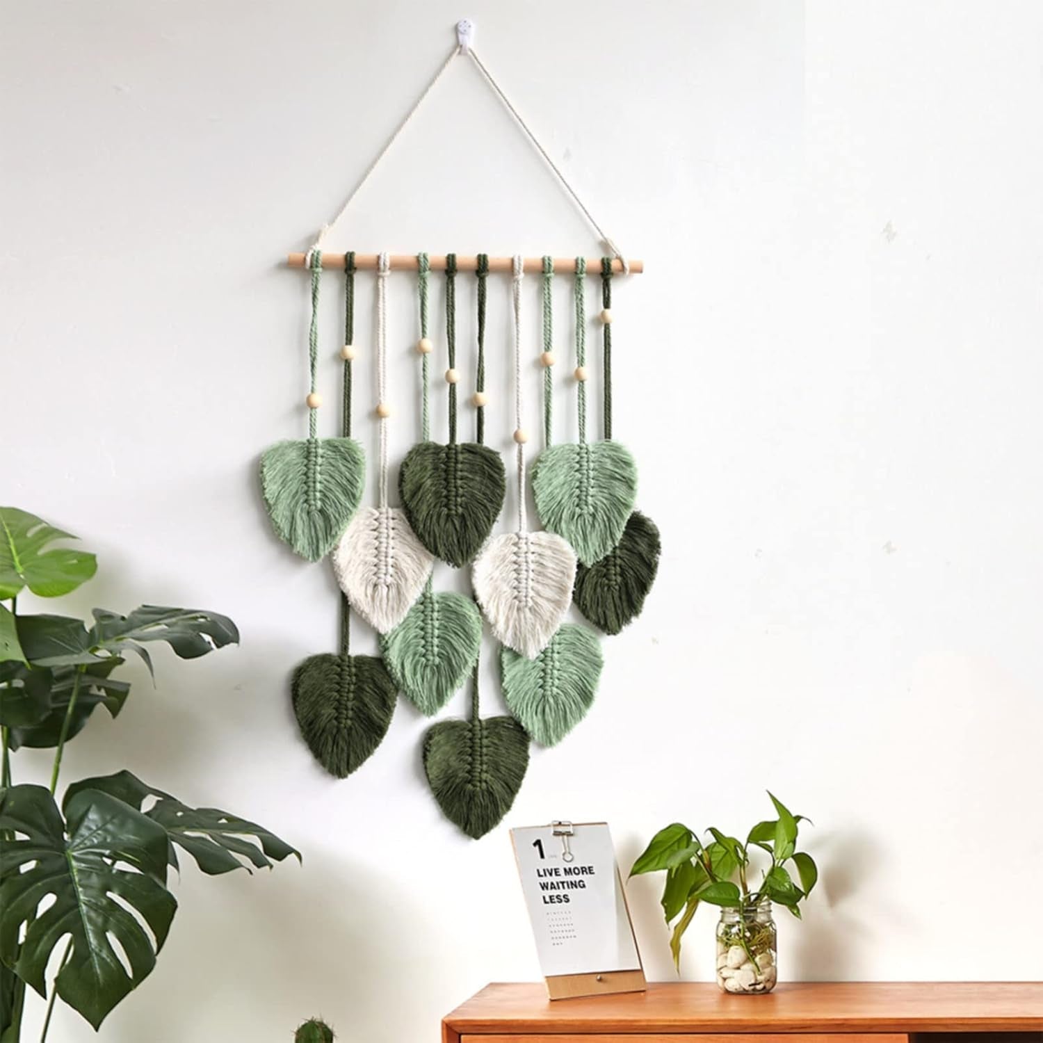 Tapiserie franghie bumbac facuta manual plante decorative nunta Casa - Accesorii si Decoratiuni Naty Shop
