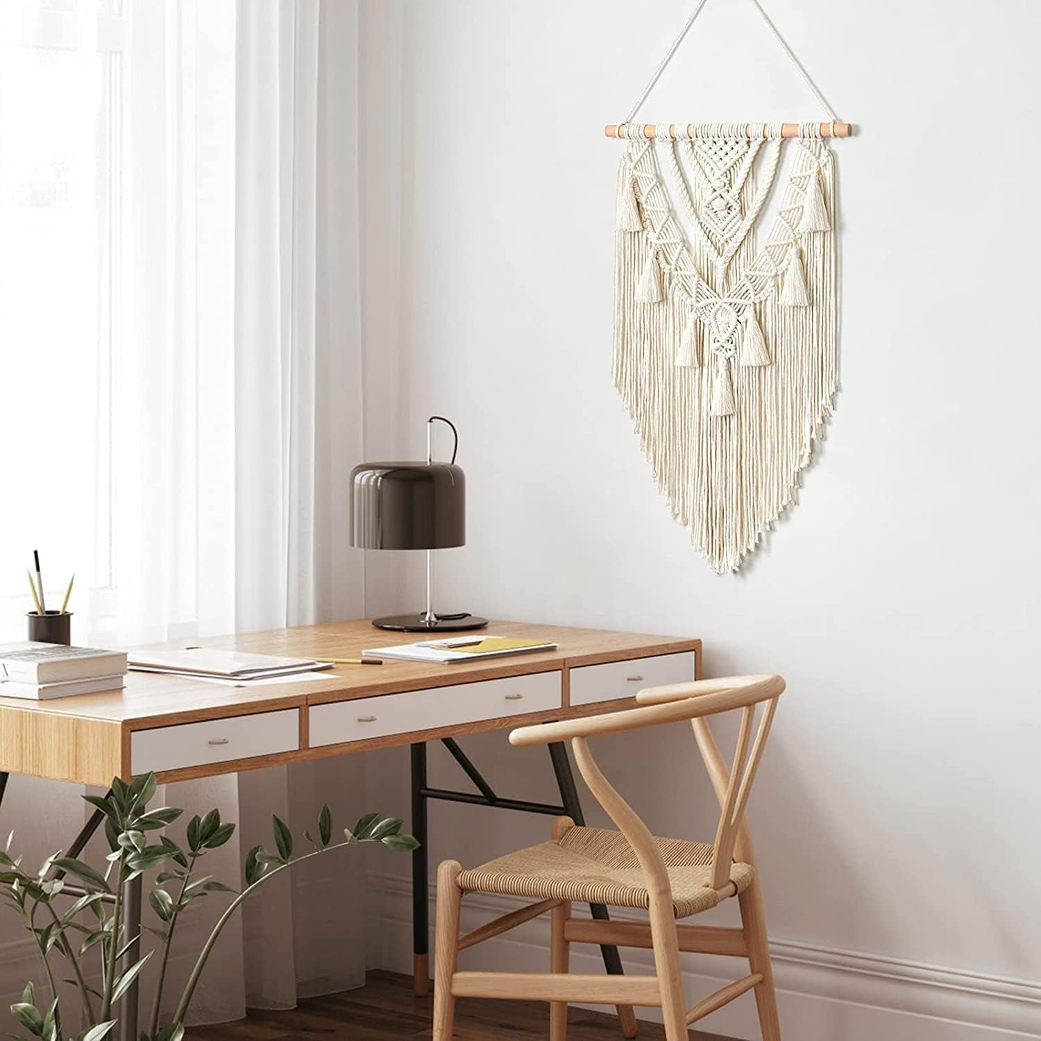 Tapiserie geometric tesute bej bumbac arta Casa - Accesorii si Decoratiuni Naty Shop