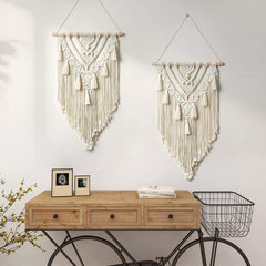 Tapiserie geometric tesute bej bumbac arta Casa - Accesorii si Decoratiuni Naty Shop