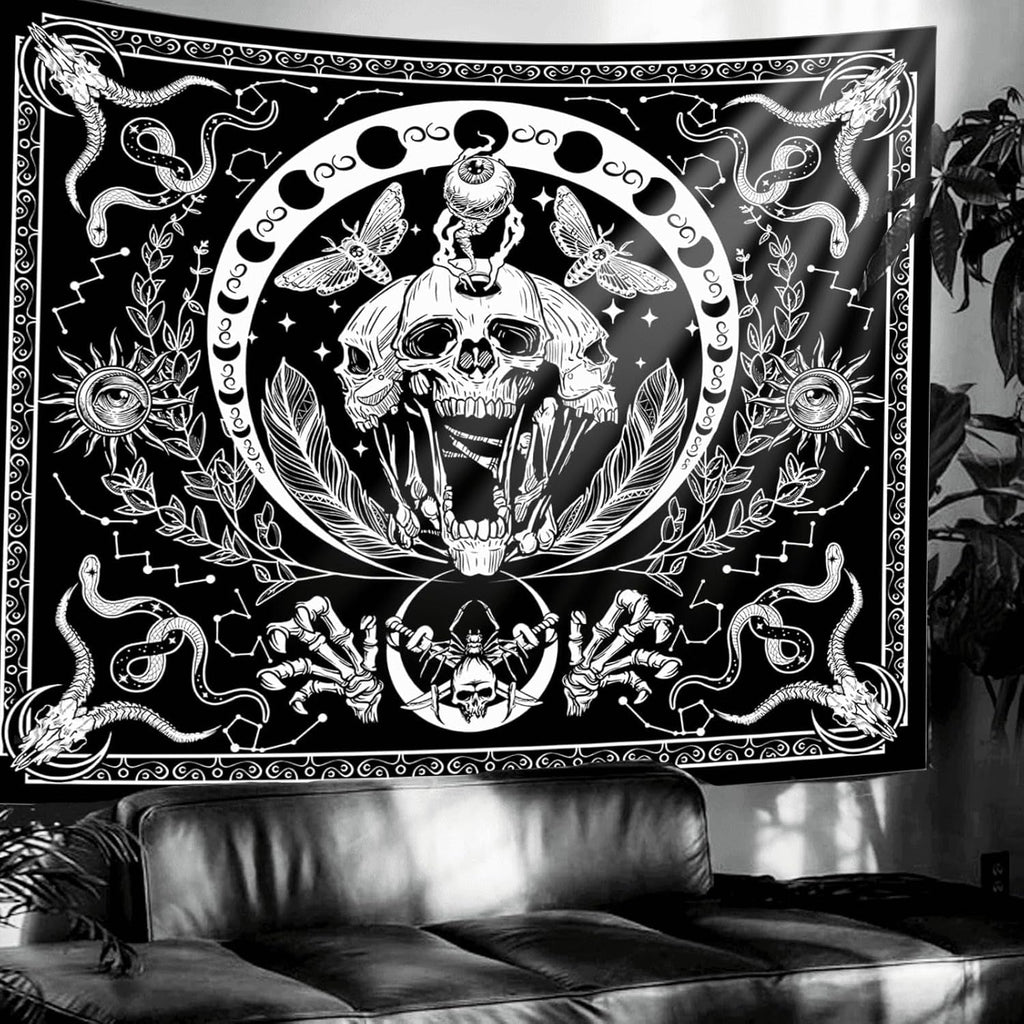 Tapiserie gothic halloween banner negru alb Casa - Accesorii si Decoratiuni Naty Shop Default Title