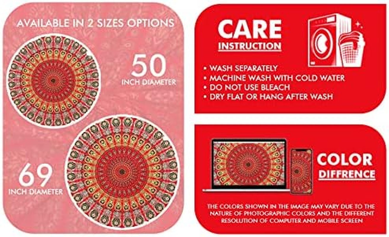 Tapiserie india prosop plaja rotund mandala hippielarge indian Casa - Accesorii si Decoratiuni Naty Shop