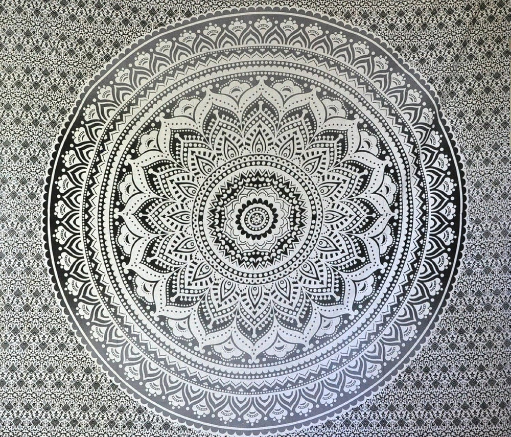 Tapiserie indian psihedelic mandala negru alb india Casa - Accesorii si Decoratiuni Naty Shop
