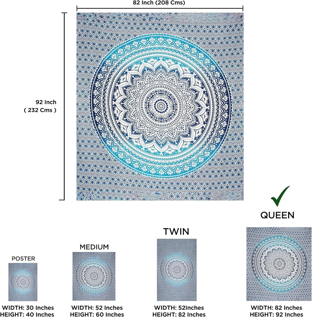 Tapiserie indiana mandala albastru estetica decorarea camerei Casa - Accesorii si Decoratiuni Naty Shop