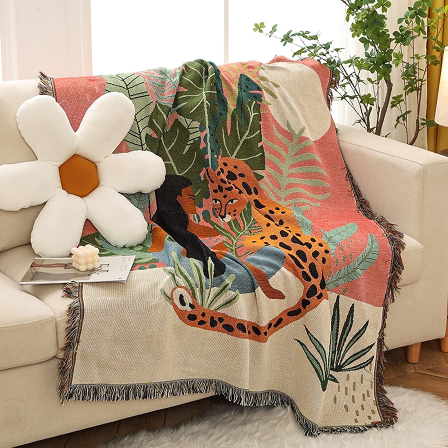 Tapiserie lumisyne double sided bumbac tesute patura arunca Casa - Accesorii si Decoratiuni Naty Shop
