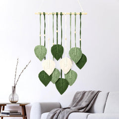 Tapiserie manual margele lemn frunze verzi Casa - Accesorii si Decoratiuni Naty Shop Salutări