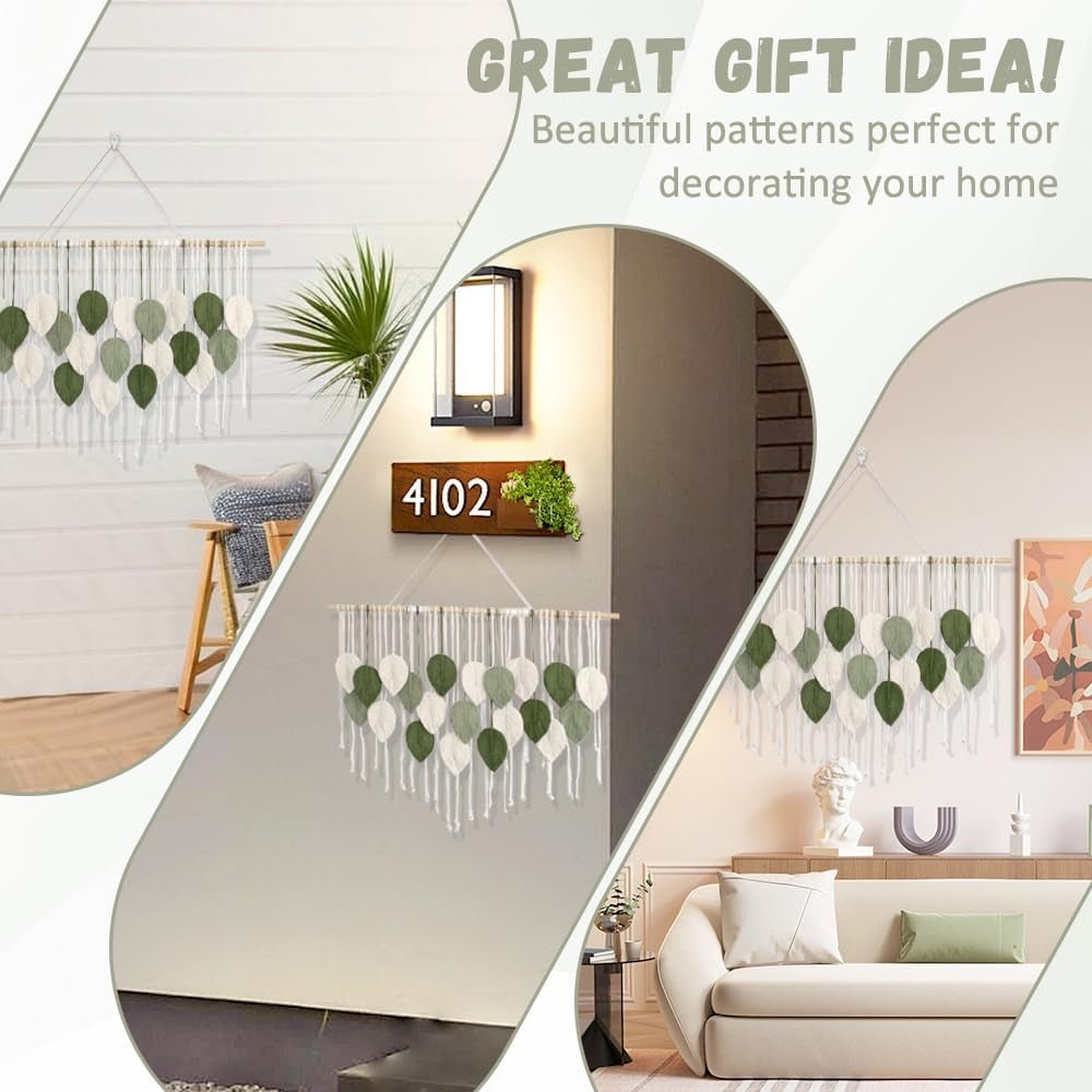 Tapiserie mare art woven handmade tassel leaf Casa - Accesorii si Decoratiuni Naty Shop