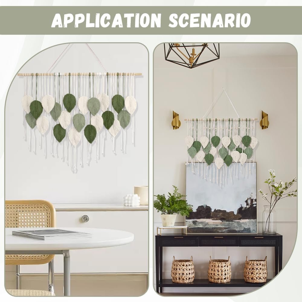 Tapiserie mare art woven handmade tassel leaf Casa - Accesorii si Decoratiuni Naty Shop