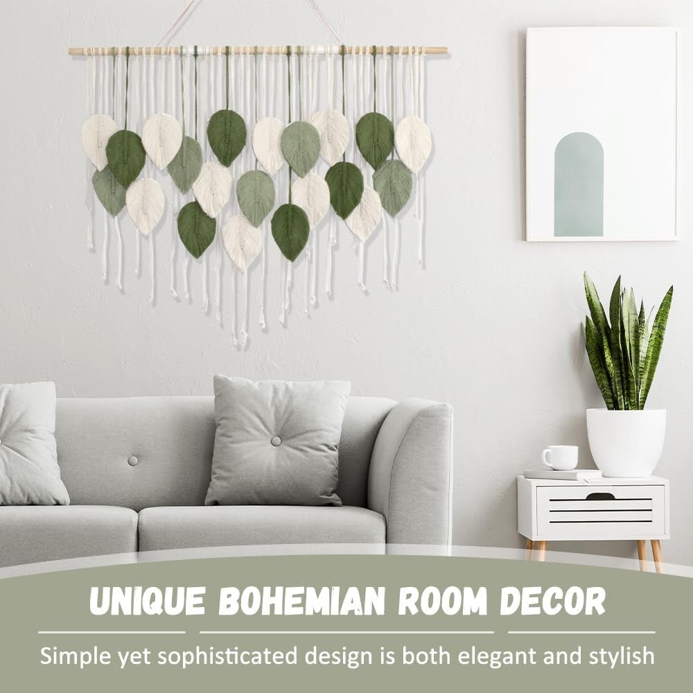 Tapiserie mare art woven handmade tassel leaf Casa - Accesorii si Decoratiuni Naty Shop