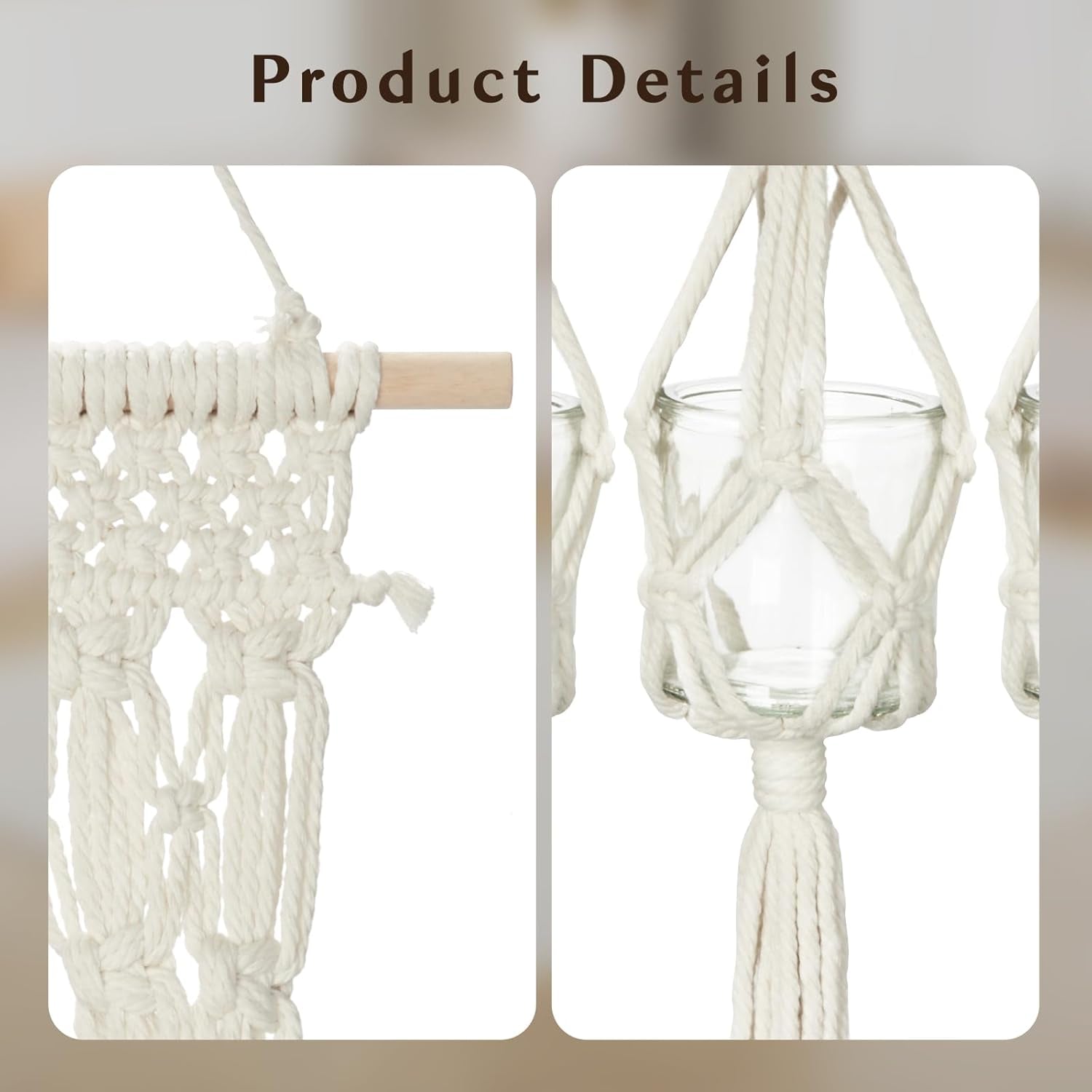 Tapiserie raft suporturi lumanari din sticla realizat Casa - Accesorii si Decoratiuni Naty Shop