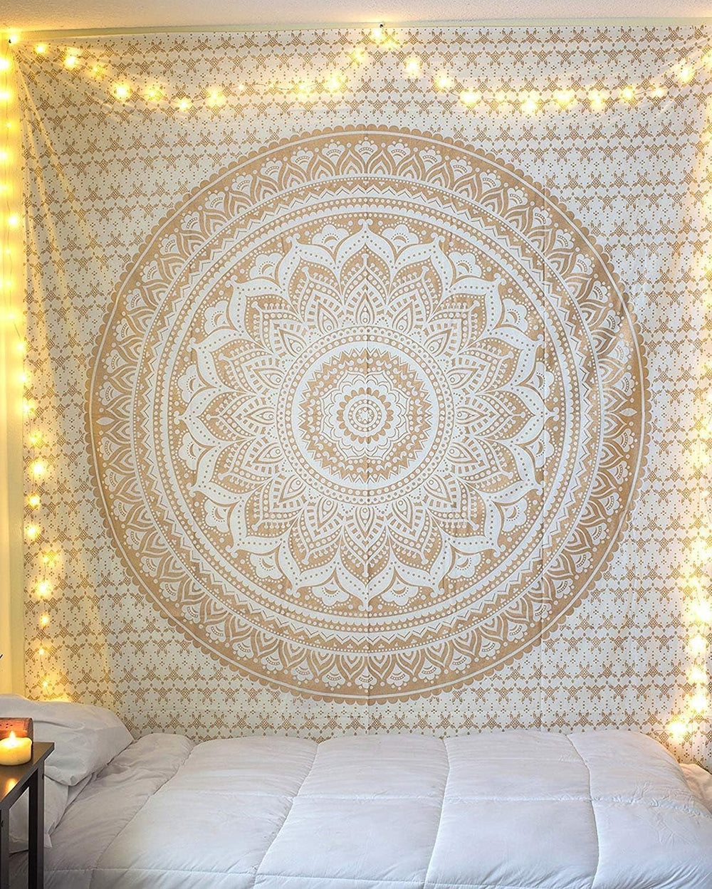 Tapiserie rajrang mandala bumbac verde mare Casa - Accesorii si Decoratiuni Naty Shop Aur 229L X 213B Cm
