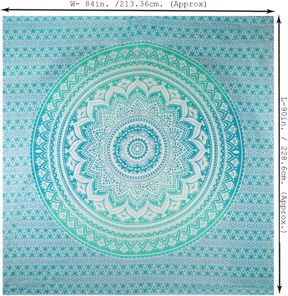 Tapiserie rajrang mandala bumbac verde mare Casa - Accesorii si Decoratiuni Naty Shop