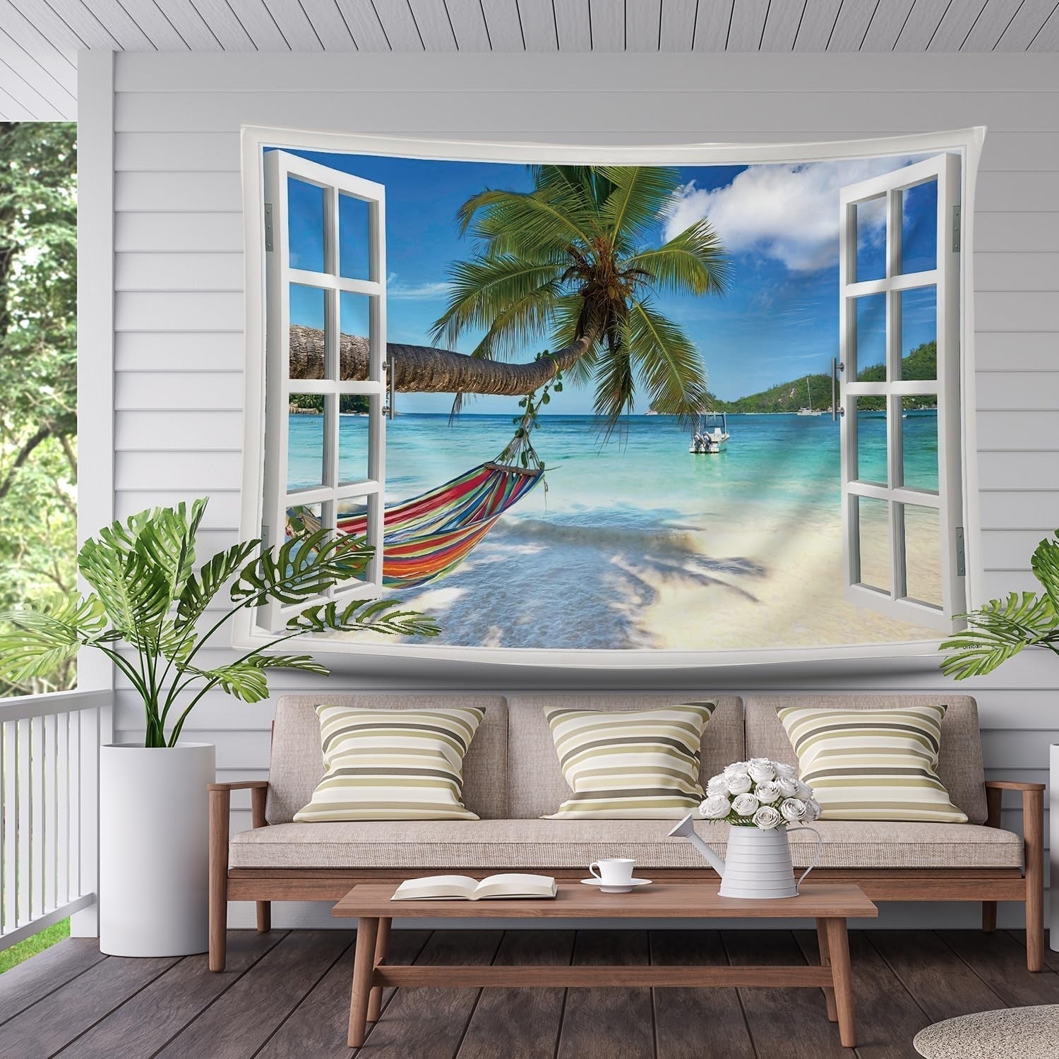 Tapiserie ulticool view beach sea palm hammock Casa - Accesorii si Decoratiuni Naty Shop