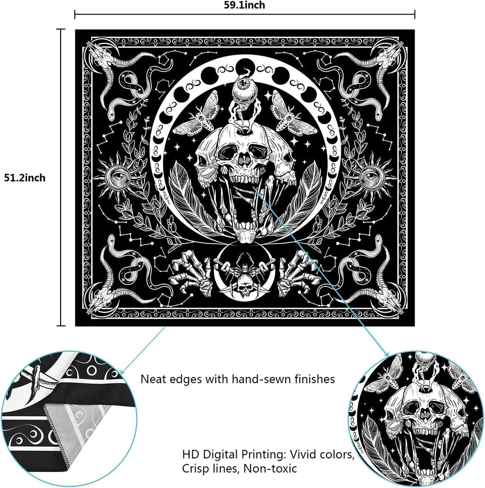 Tapiserie yugarlibi schelet negru sarpe molie panza estetic Casa - Accesorii si Decoratiuni Naty Shop