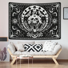 Tapiserie yugarlibi schelet negru sarpe molie panza estetic Casa - Accesorii si Decoratiuni Naty Shop