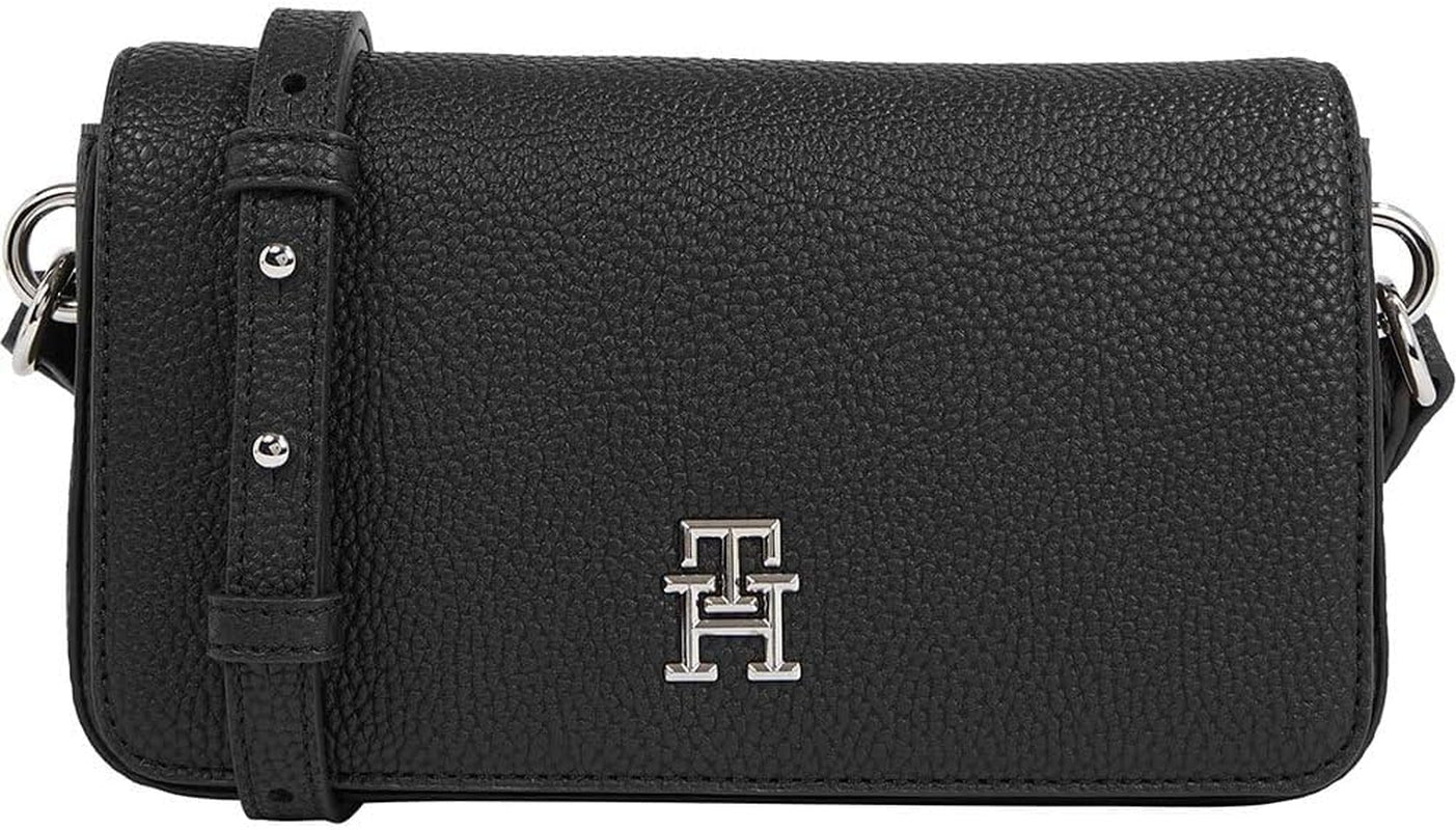 Tommy Hilfiger Crossbody Bag Emblem Flap Crossover Mic Genti Femei Naty Shop Negru