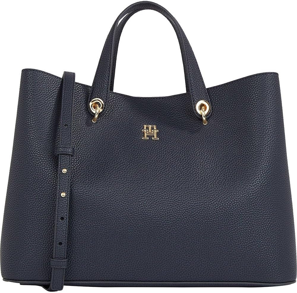 Tommy Hilfiger satchel sac emblemă detașabil curea de umăr Genti Femei Naty Shop Albastru (Space Blue)