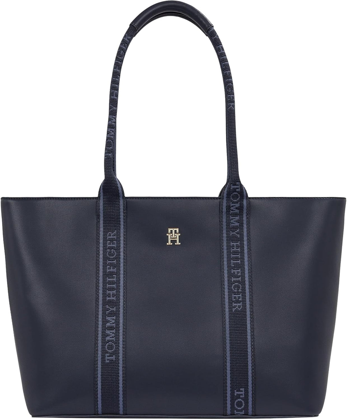 Tommy Hilfiger Th Logotape Tote Aw0aw17198 Tote Bag Genti Femei Naty Shop Albastru (Space Blue)