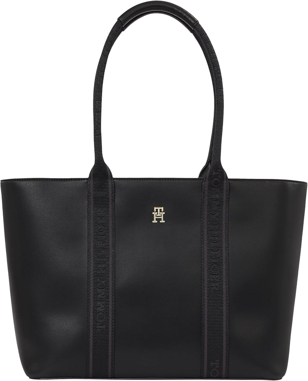 Tommy Hilfiger Th Logotape Tote Aw0aw17198 Tote Bag Genti Femei Naty Shop Negru (negru)