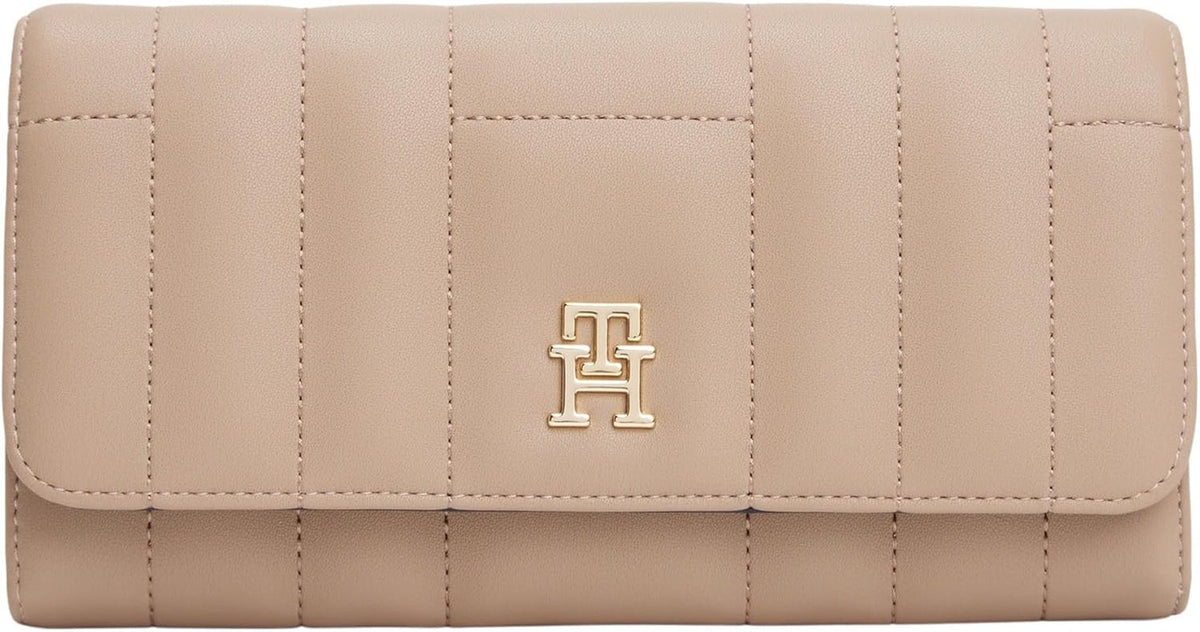 Tommy Hilfiger Women's Feminine Flap Large Wallet, Bej (Coastal Taupe), Marime unu Portofel Femei Naty Shop Titlu implicit